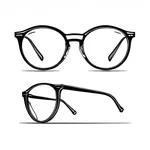 large eyeglasses with black top rim image